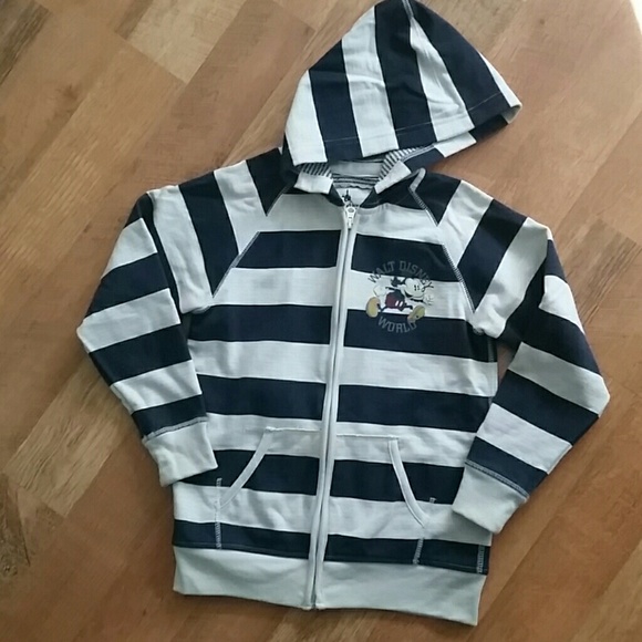 Disney Parks Mickey Mouse Walt Disney World Striped Hooded Lightweight‎ Jacket - Picture 1 of 10